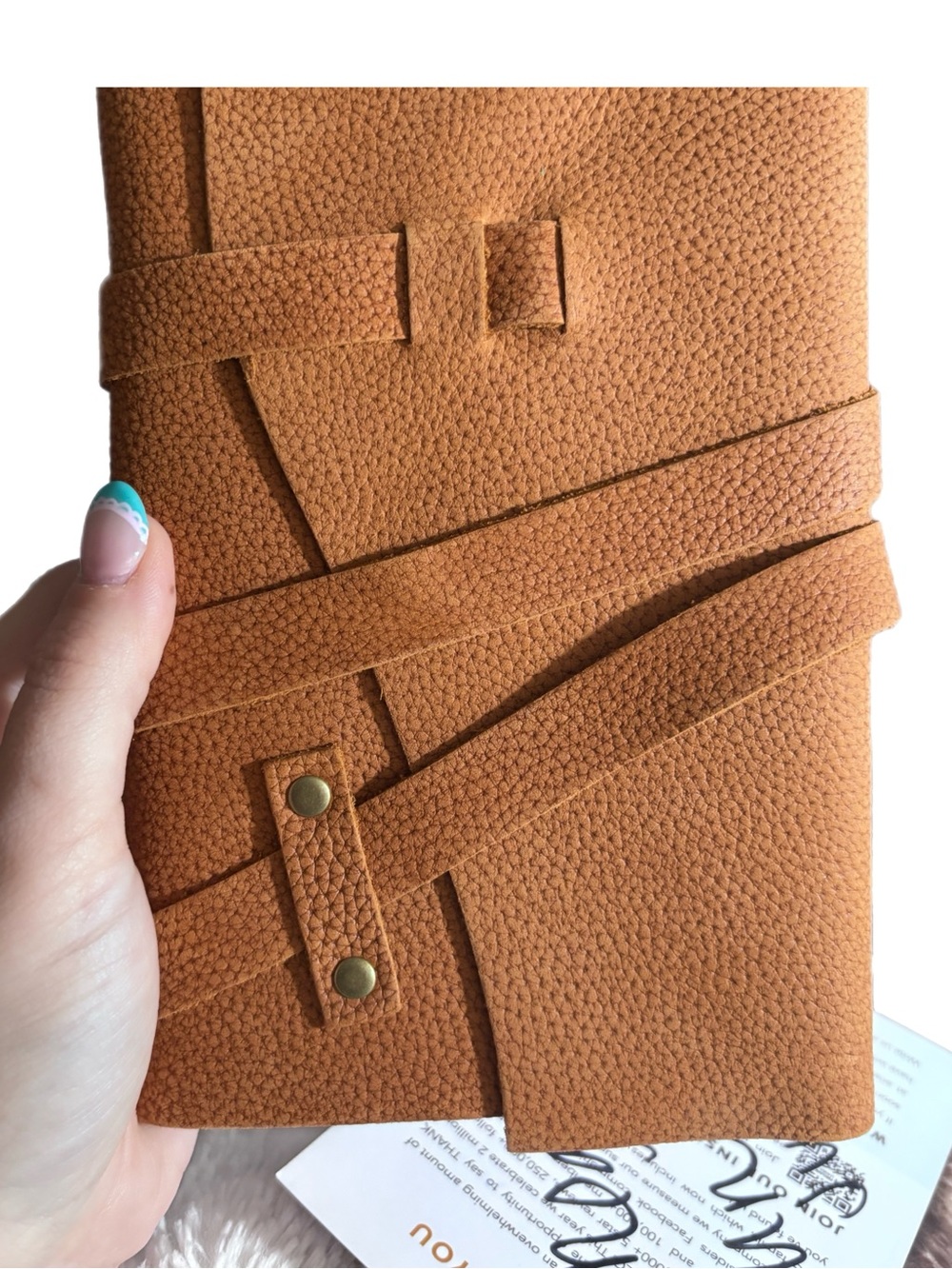 Portland Leather Floater Peach Medium Wrap Journal